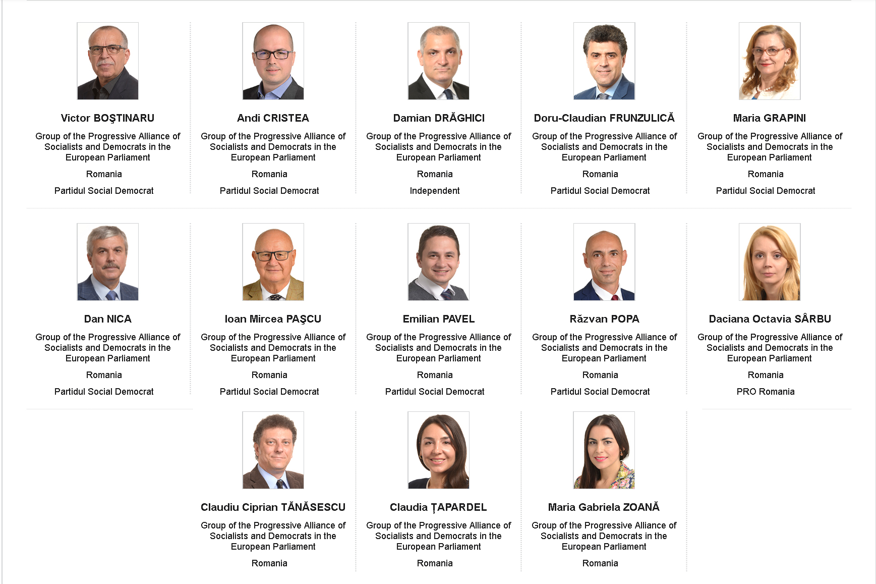Europarlamentarii PSD
