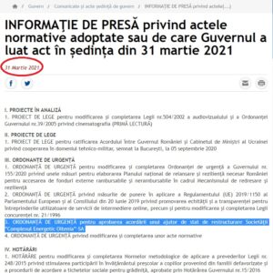 ordine de zi 31 martie