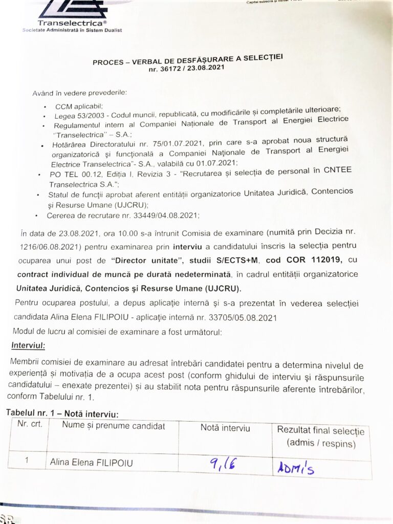 decizie numire teodoru