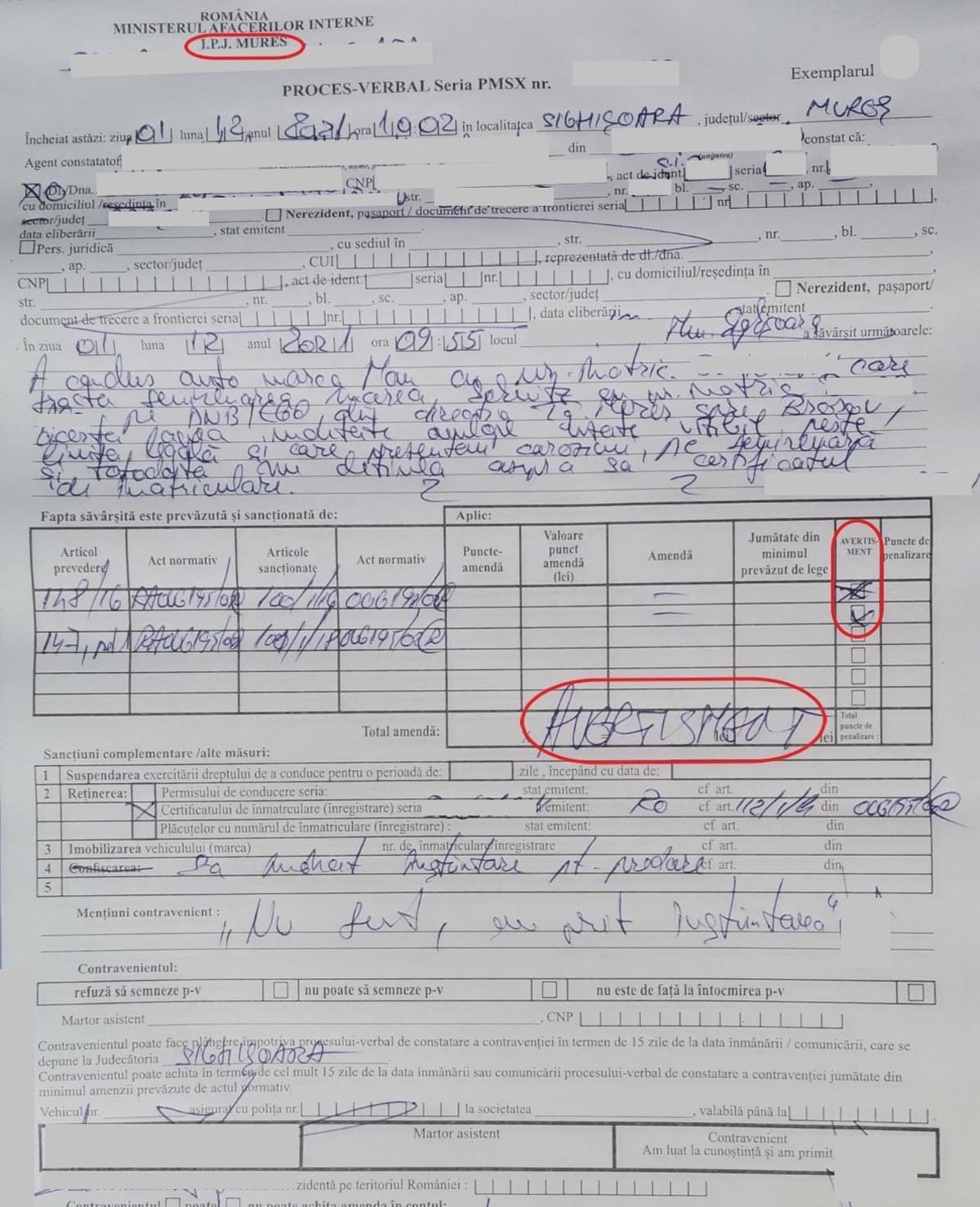 Polițiștii aplică avertismente la contravențiile de circulație, în țară.