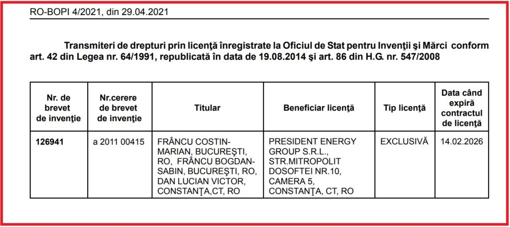 Mirela Deca inventie licență