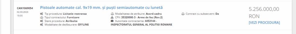 licitatie arme