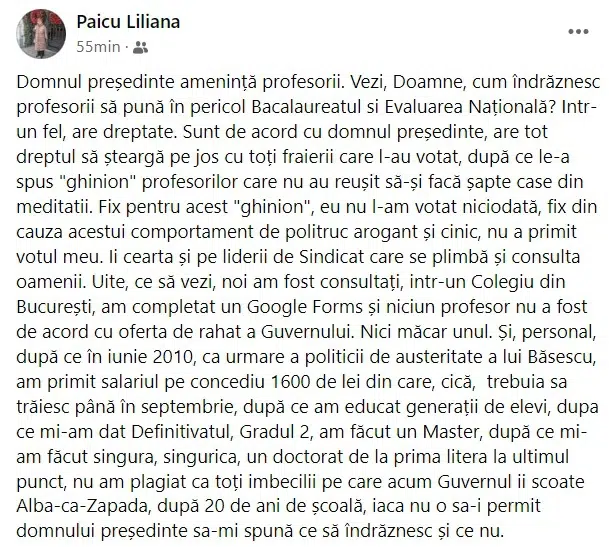 Profesoara Liliana Paicu, despre Klaus Iohannis