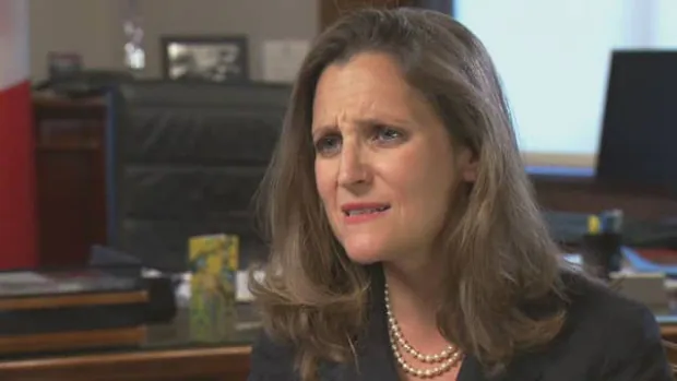 Ministra de finanțe din Canada, Chrystia Freeland, amendată pentru radar
