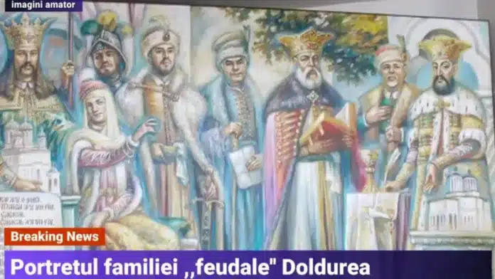 Primarul Ion Doldurea și fiul său, Ionuț, pictați într-un tablou al Basarabilor