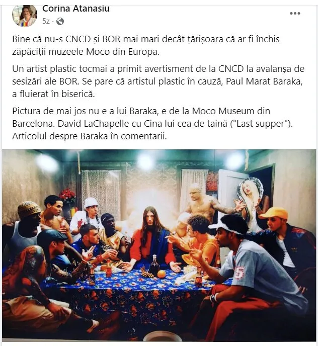 Postare ofensatoare Corina Atanasiu