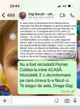 al doilea mesaj rares