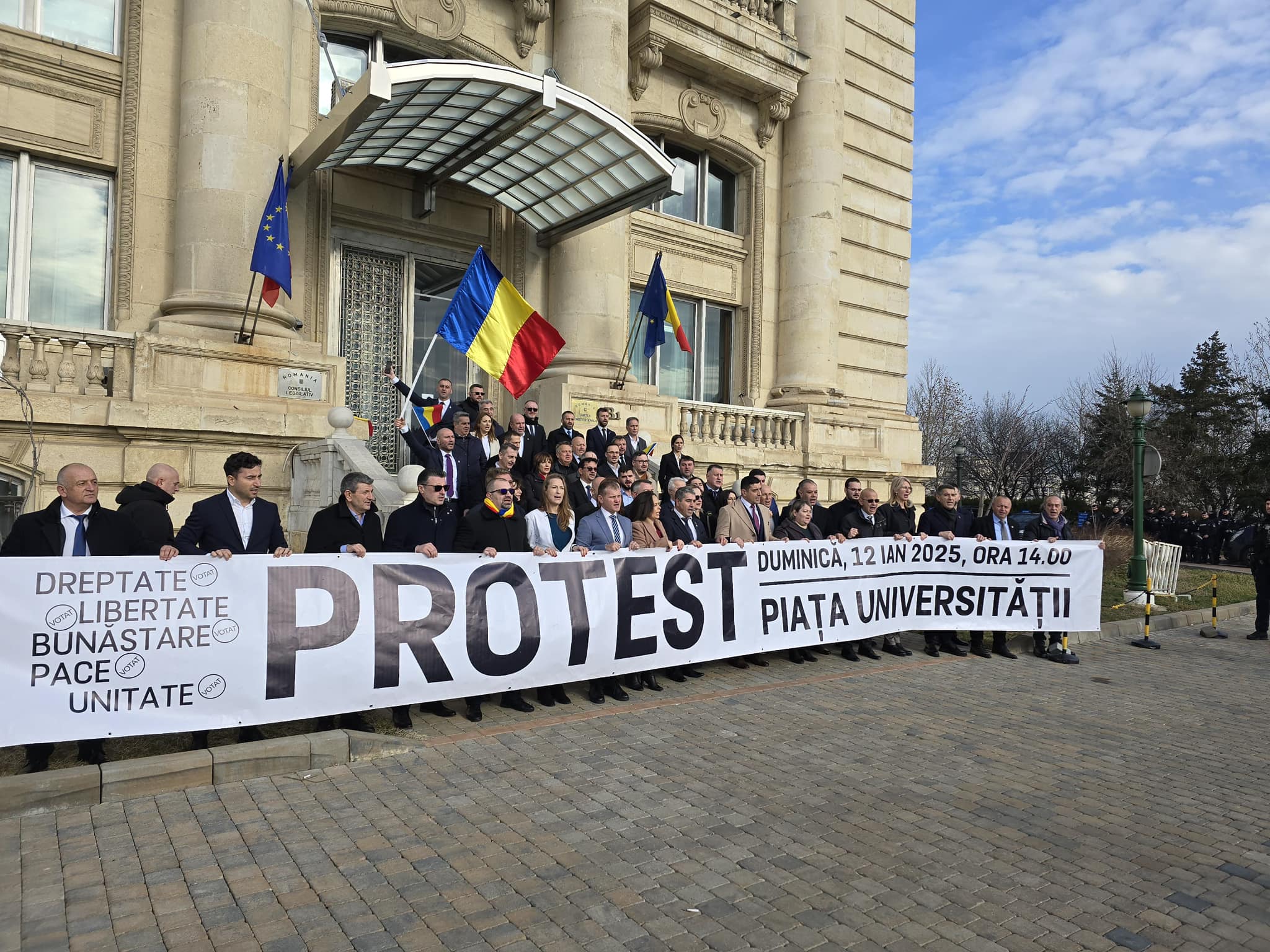 George Simion: România a devenit o dictatură odată cu decizia CCR de anulare a alegerilor. Protest masiv în fața CCR