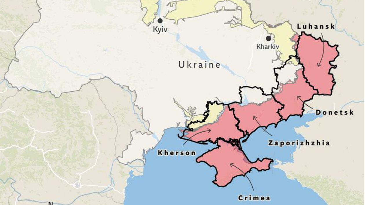Teritoriile cerute de Rusia în Ucraina ISW