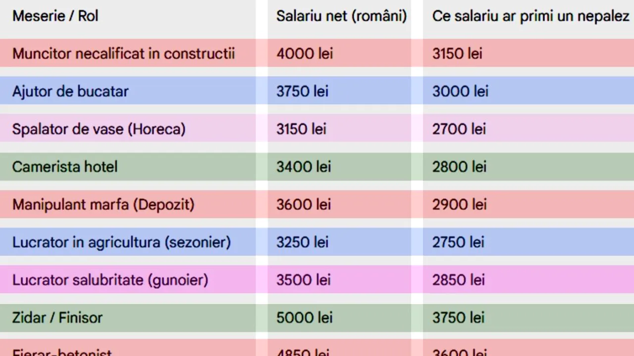 Diferențele salariale între români și nepalezi. Cum trăiesc muncitorii din Nepal în România 3 meserii nepalezi